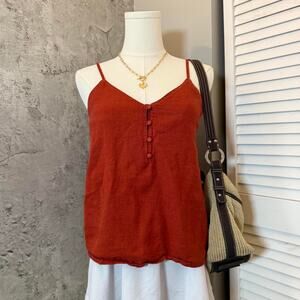 Orange Linen Blend Cami Top
